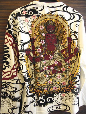 和柄長袖Tシャツ 愛染明王櫻